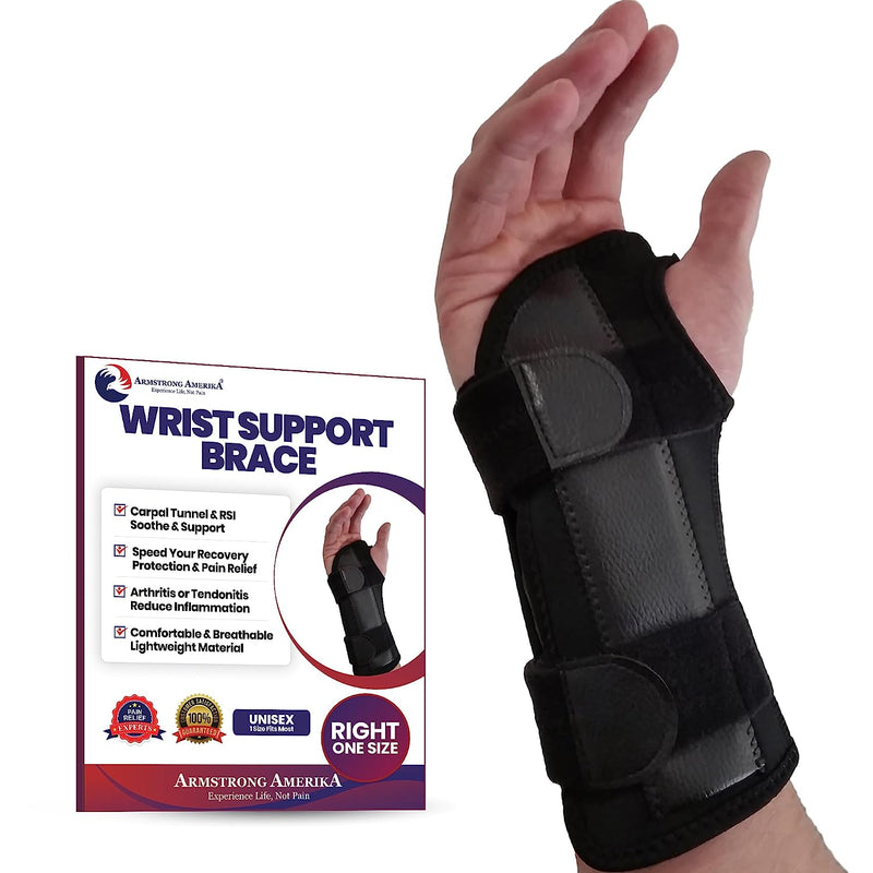 Carpal Tunnel Wrist Brace Night Support - Wrist Splint Arm Stabilizer & Hand Brace for Carpal Tunnel Syndrome Pain Relief with Compression Sleeve for Forearm (Right)