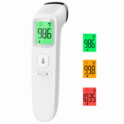 Forehead Thermometer, Baby and Adults Thermometer with Fever Alarm, LCD Display and Memory Function, Ideal for Whole Family White