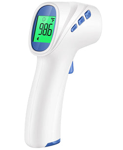 Touchless Thermometer for Adults, Digital Infrared Thermometer Gun with Fever Alarm, Forehead and Object 2 in 1 Mode, Fast Accurate Results (White)