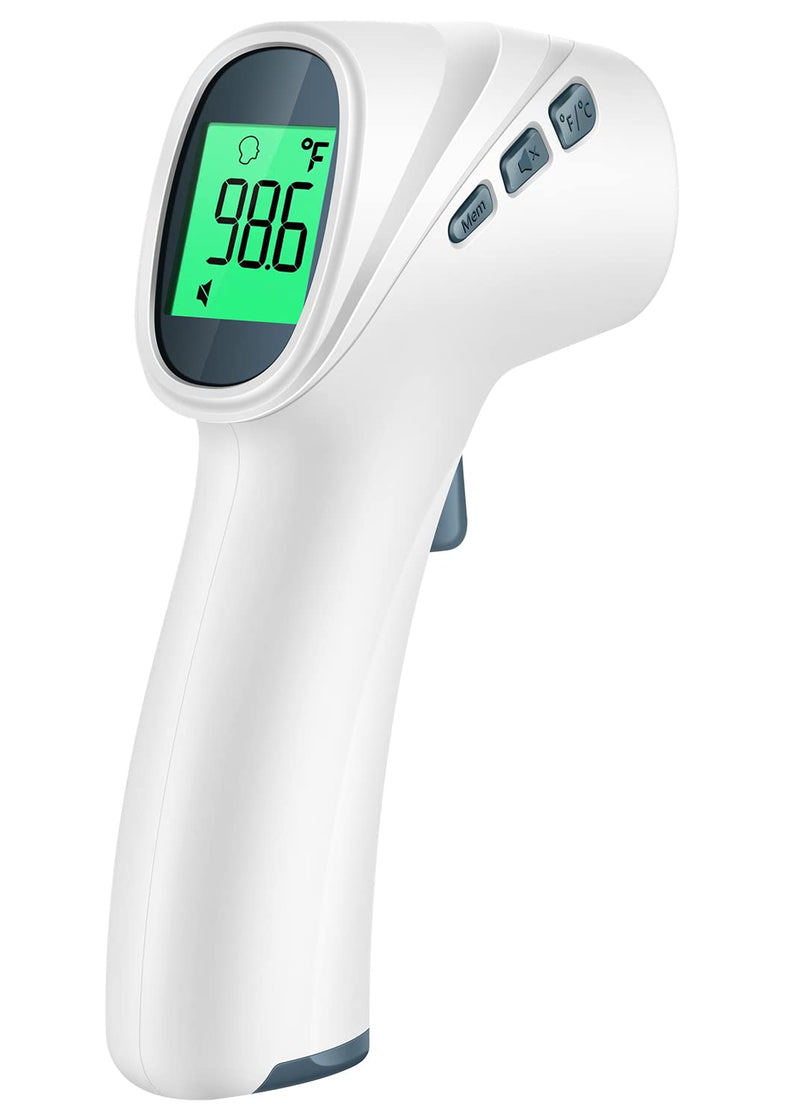 Touchless Thermometer for Adults, Digital Infrared Thermometer Gun with Fever Alarm, Forehead and Object 2 in 1 Mode, Fast Accurate Results (Gray)