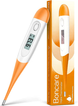 Thermometer for Adults, Digital Oral Thermometer for Fever with 10 Seconds Fast Reading (Orange)