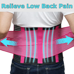 Back Support Brace Belt for Men & Women, Breathable Lumbar Support Belt, scoliosis back brace, Waist Relax Lower Back Pain & Sciatica Pain Relief with 6 reinforced Bones Pink
