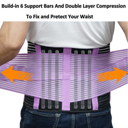 Back Support Brace Belt for Men & Women, Breathable Lumbar Support Belt, scoliosis back brace, Waist Relax Lower Back Pain & Sciatica Pain Relief with 6 reinforced Bones
