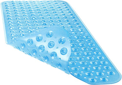 Tub Shower Mat 40 x 16 Inch Non-Slip and Extra Large, Bathtub Mat with Suction Cups, Machine Washable Bathroom Mats with Drain Holes, Blue