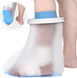 Waterproof Foot Cover for Shower Adult, Foot Cast Covers with Non-Slip Padding Bottom, Watertight Ankle Foot