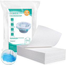 Super Absorbent Commode Pads for Bedside Commode Bucket, Commode Liners Pads with Absorbent Gel, Potty Liner Pads for Portable Toilet Bags Bedpans