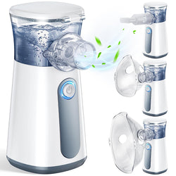 Portable Nebulizer Machine for Kids and Adults: The Nebulizer Handheld steam Inhaler for Asthma Breathing, Rechargeable Baby Kid mesh Nebulizer, Nebulizador para Niños, Travel, Home,3 Masks