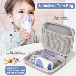 Carrying Case for Portable Nebulizer, Nebulizer Machine for Kids Adults Personal Inhalers Nebulizador for Breathing Problems Handheld Nebulizer, Grey (Case Only)