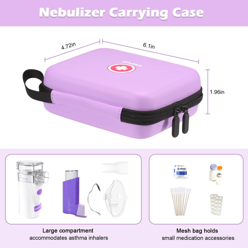 Carrying Case for Portable Nebulizer, Nebulizer Machine for Kids Adults Personal Inhalers Nebulizador for Breathing Problems Handheld Nebulizer, (Case Only) (Purple)