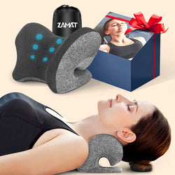Neck and Shoulder Relaxer with Magnetic Therapy Pillowcase, Neck Stretcher Chiropractic Pillows for Pain Relief, Cervical Traction Device for Relieve TMJ Headache Muscle Tension Spine Alignment  Grey