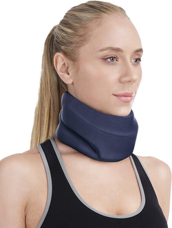 Neck Brace Cervical Collar for Sleeping - Relief Neck Pain and Neck Support Soft Foam Wraps Keep Vertebrae Stable and Aligned for Relief of Cervical Spine Pressure for Women & Men Blue
