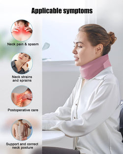 Neck Brace Cervical Collar for Sleeping - Relief Neck Pain and Neck Support Soft Foam Wraps Keep Vertebrae Stable and Aligned for Relief of Cervical Spine Pressure for Women & Men Pink