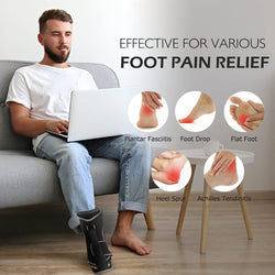 Plantar Fasciitis Night Splint: Foot Brace with Massage Ball | Effective for Foot Pain Relief  for Women Men Black