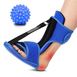 Plantar Fasciitis Night Splint: Foot Brace with Massage Ball | Effective for Foot Pain Relief  for Women Men Blue