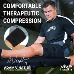 Thigh Brace - Hamstring Quad Wrap - Adjustable Compression Sleeve Support for Pulled Groin Muscle,Men, Women (Black)