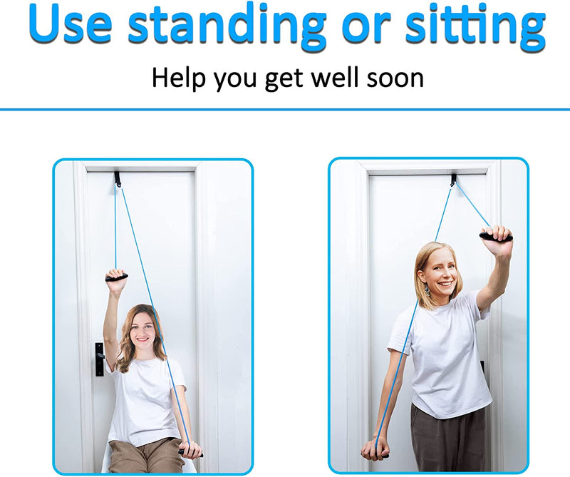Shoulder Pulley Over The Door Physical Therapy System, Exercise Pulley for Physical Therapy, Alleviate Shoulder Pain and Facilitate Recovery from Surgery (Blue)