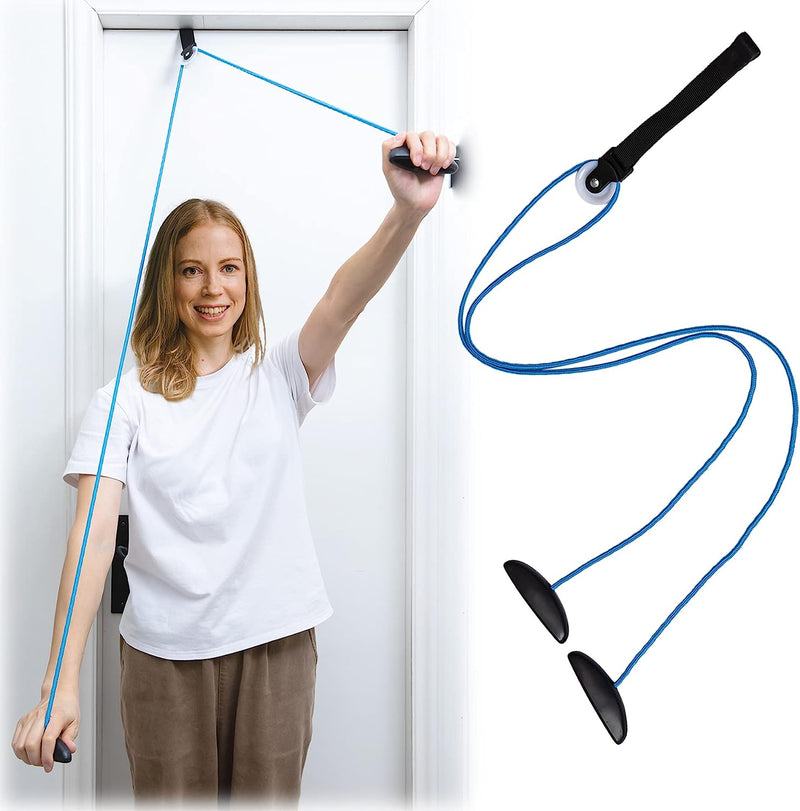 Shoulder Pulley Over The Door Physical Therapy System, Exercise Pulley for Physical Therapy, Alleviate Shoulder Pain and Facilitate Recovery from Surgery (Blue)