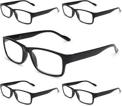 5-Pack Reading Glasses Blue Light Blocking,Spring Hinge Readers for Women Men Anti Glare Filter Lightweight Eyeglasses 5 Pack Light Black